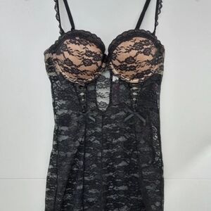 NWOT Adore Me Elegant Black Lace Babydoll